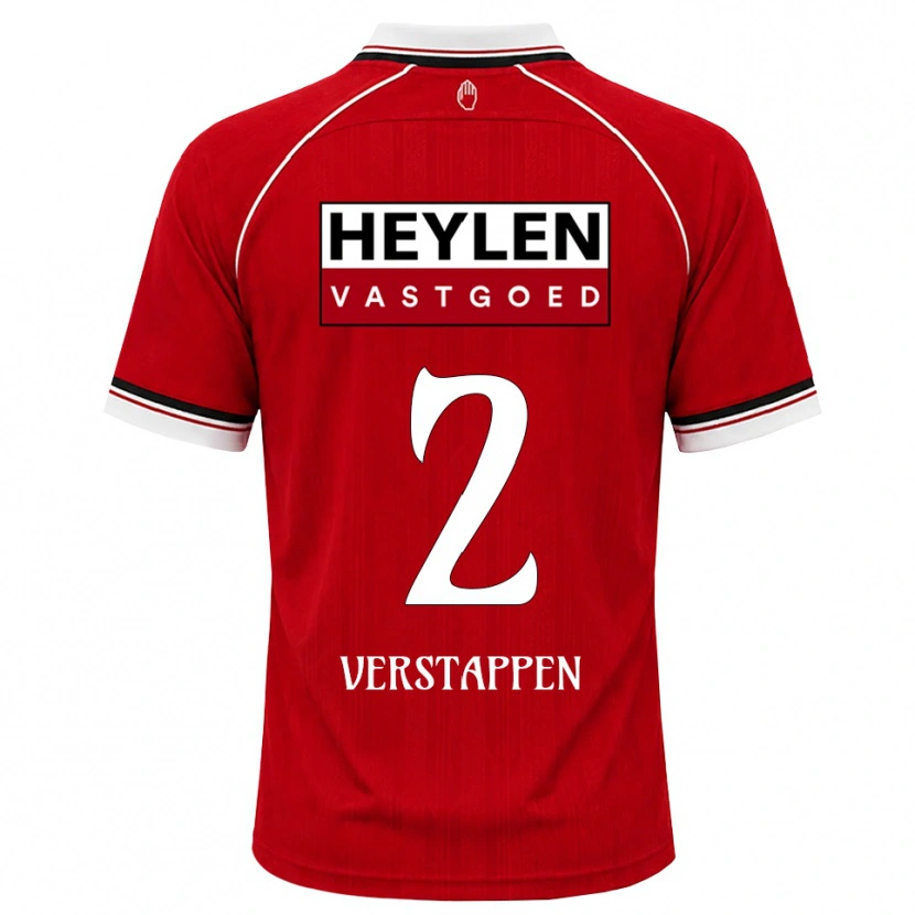 Danxen Mann Jayden Verstappen #2 Rød Hvit Svart Hjemmetrøye Drakt Trøye 2026/27 Skjorter T-Skjorte