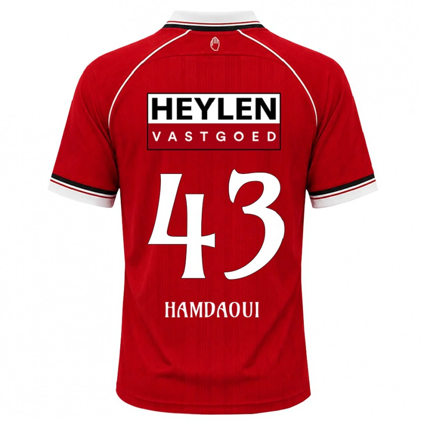 Danxen Mann Youssef Hamdaoui #43 Rød Hvit Svart Hjemmetrøye Drakt Trøye 2026/27 Skjorter T-Skjorte