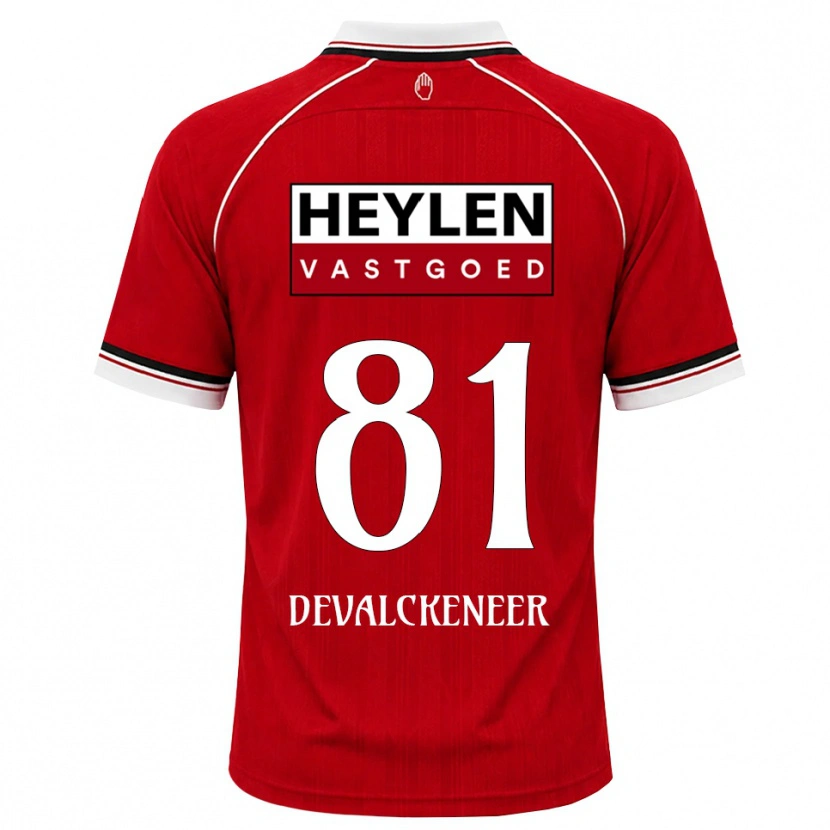 Danxen Mann Niels Devalckeneer #81 Rød Hvit Svart Hjemmetrøye Drakt Trøye 2026/27 Skjorter T-Skjorte