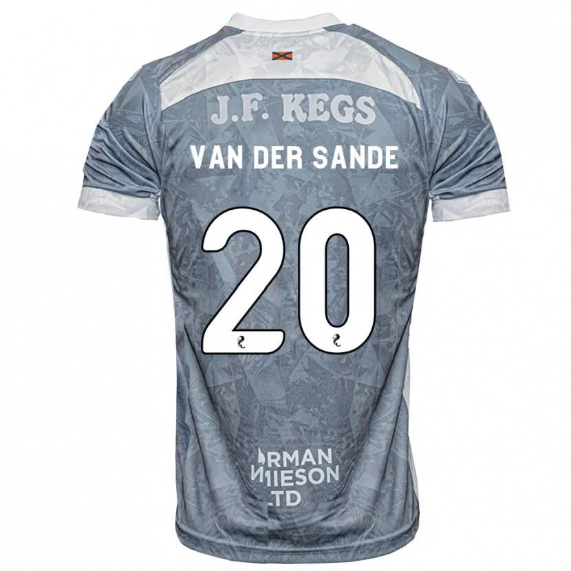 Danxen Mann Jort Van Der Sande #20 Lys Skifergrå Bortetrøye Drakt Trøye 2026/27 Skjorter T-Skjorte
