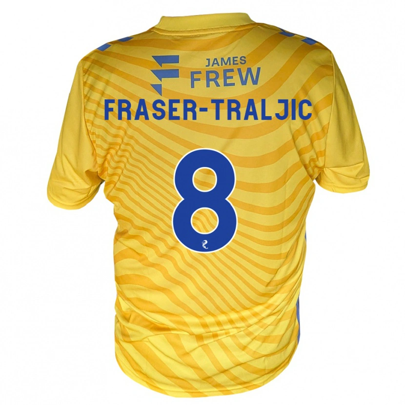 Danxen Mann Kali Fraser-Traljic #8 Kongeligblå Gul Bortetrøye Drakt Trøye 2026/27 Skjorter T-Skjorte