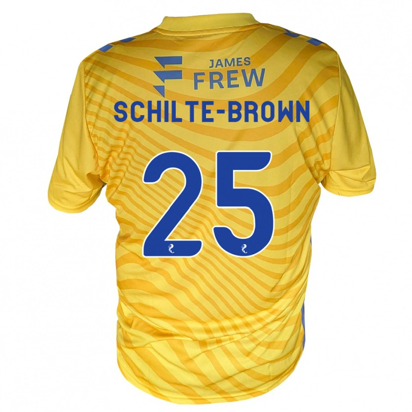 Danxen Mann Ethan Schilte-Brown #25 Kongeligblå Gul Bortetrøye Drakt Trøye 2026/27 Skjorter T-Skjorte