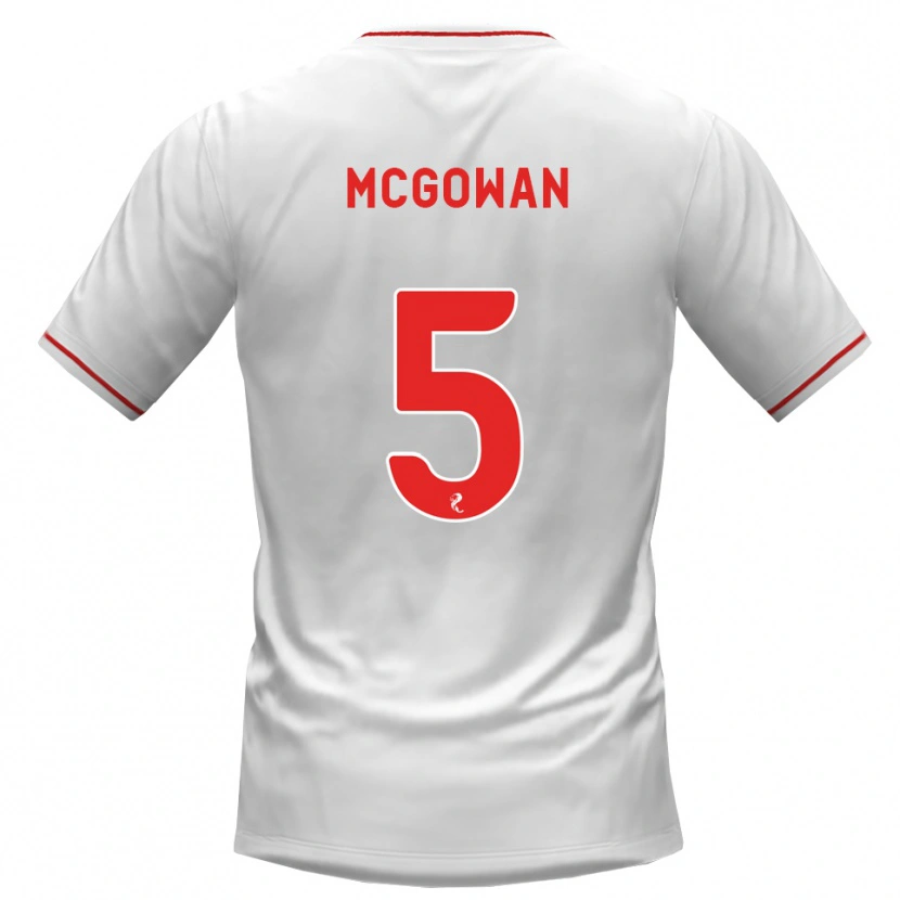 Danxen Mann Ryan Mcgowan #5 Hvit Rød Bortetrøye Drakt Trøye 2026/27 Skjorter T-Skjorte