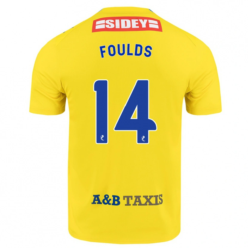 Danxen Mann Matty Foulds #14 Gul Blå Svart Bortetrøye Drakt Trøye 2026/27 Skjorter T-Skjorte