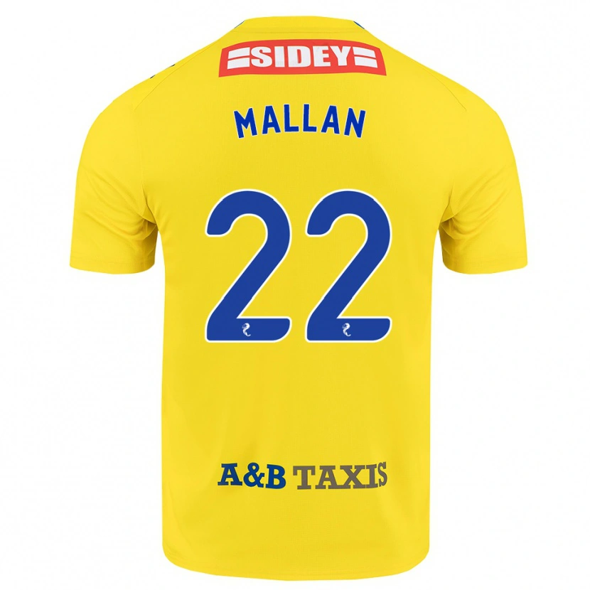 Danxen Mann Stevie Mallan #22 Gul Blå Svart Bortetrøye Drakt Trøye 2026/27 Skjorter T-Skjorte