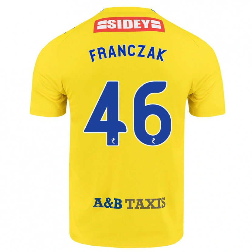 Danxen Mann Franciszek Franczak #46 Gul Blå Svart Bortetrøye Drakt Trøye 2026/27 Skjorter T-Skjorte