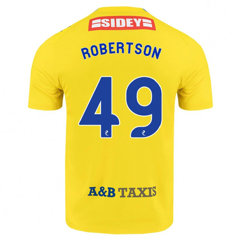 Danxen Mann Jack Robertson #49 Gul Blå Svart Bortetrøye Drakt Trøye 2026/27 Skjorter T-Skjorte