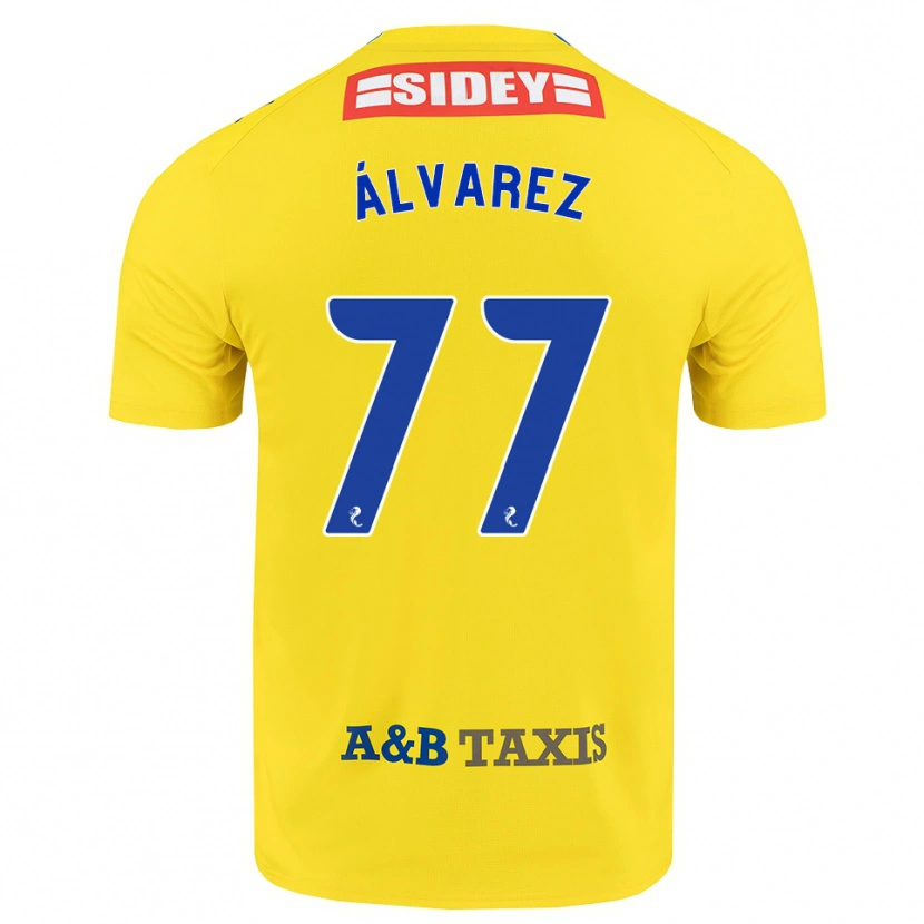 Danxen Mann Unax Álvarez #77 Gul Blå Svart Bortetrøye Drakt Trøye 2026/27 Skjorter T-Skjorte