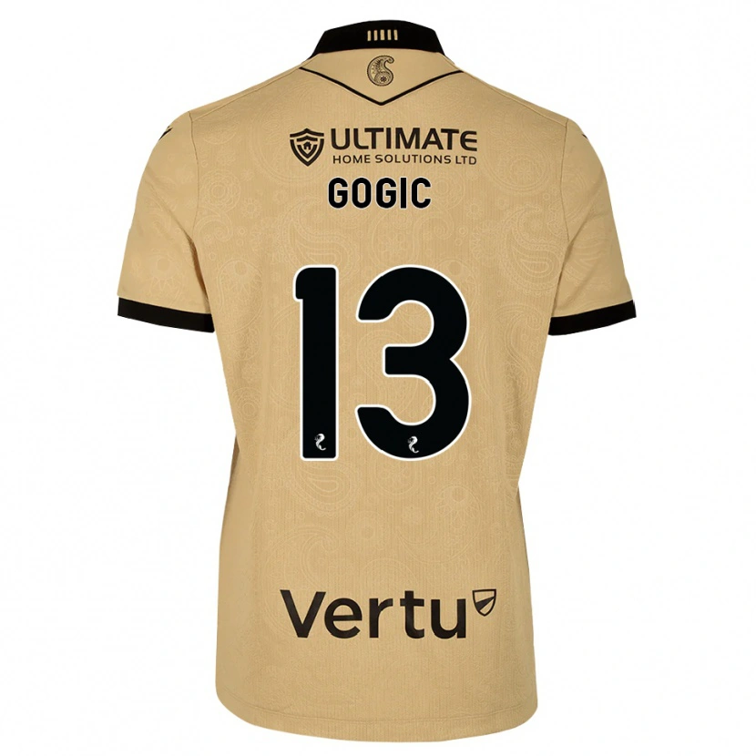 Danxen Mann Alex Gogic #13 Burlywood Svart Bortetrøye Drakt Trøye 2026/27 Skjorter T-Skjorte