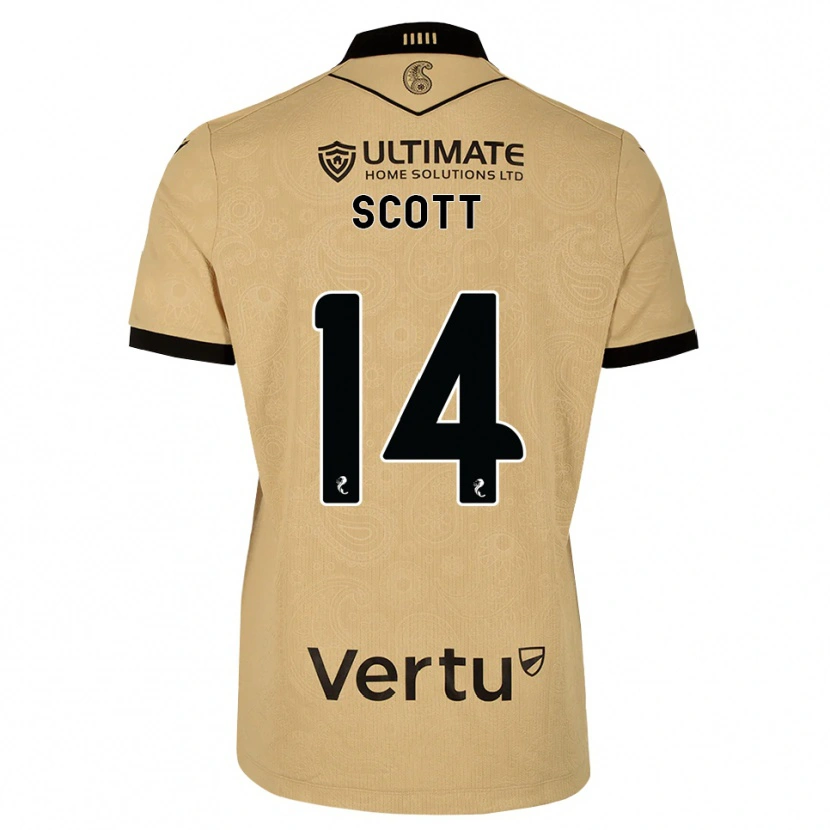 Danxen Mann James Scott #14 Burlywood Svart Bortetrøye Drakt Trøye 2026/27 Skjorter T-Skjorte