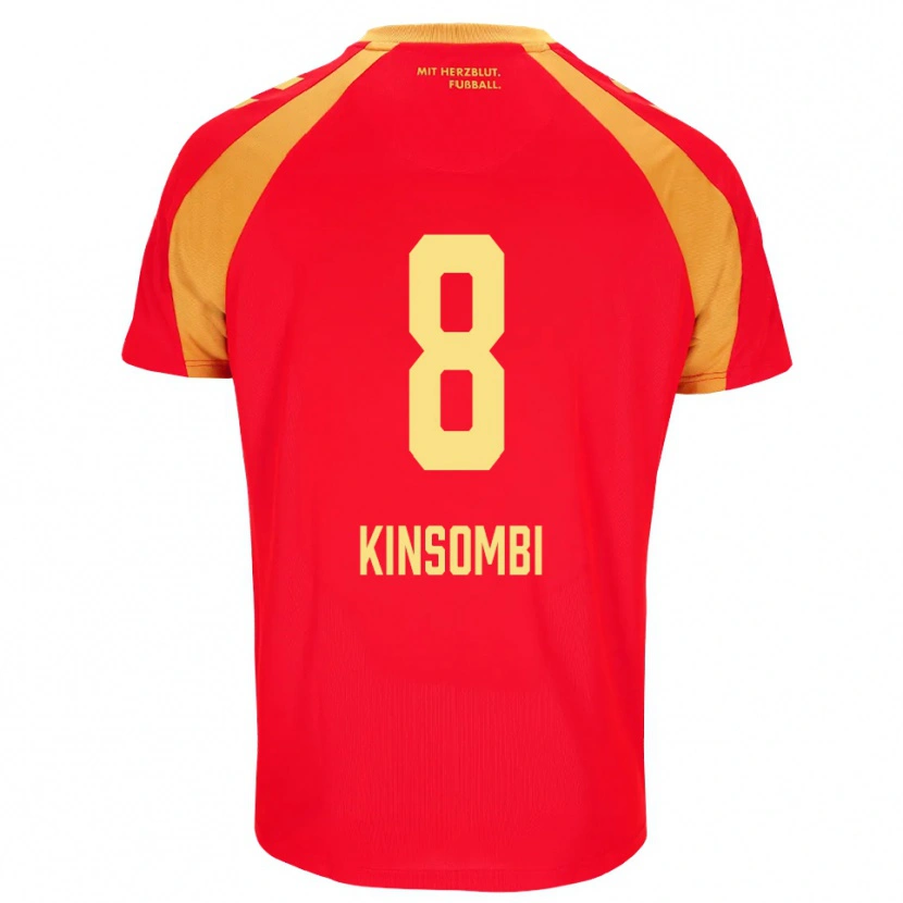 Danxen Mann David Kinsombi #8 Rød Oransje Svart Bortetrøye Drakt Trøye 2026/27 Skjorter T-Skjorte