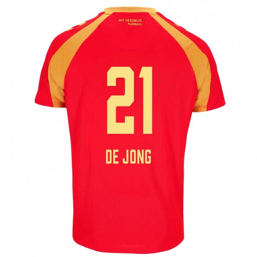 Danxen Mann Travis De Jong #21 Rød Oransje Svart Bortetrøye Drakt Trøye 2026/27 Skjorter T-Skjorte