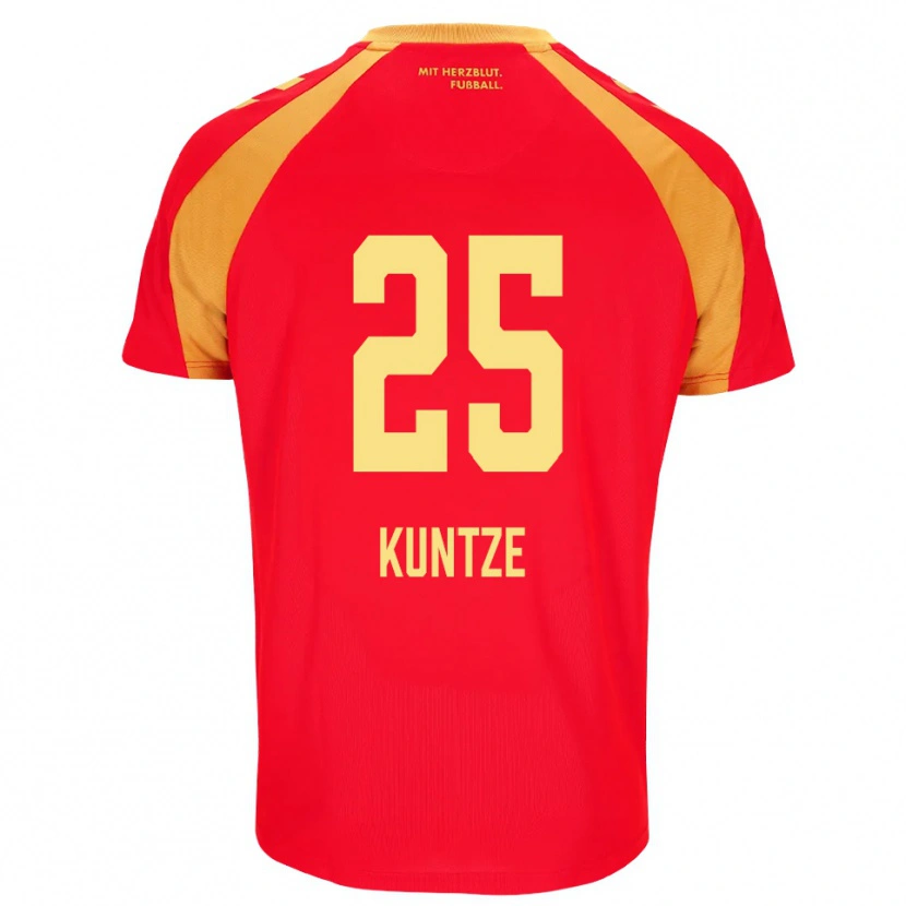 Danxen Mann Jakob Kuntze #25 Rød Oransje Svart Bortetrøye Drakt Trøye 2026/27 Skjorter T-Skjorte