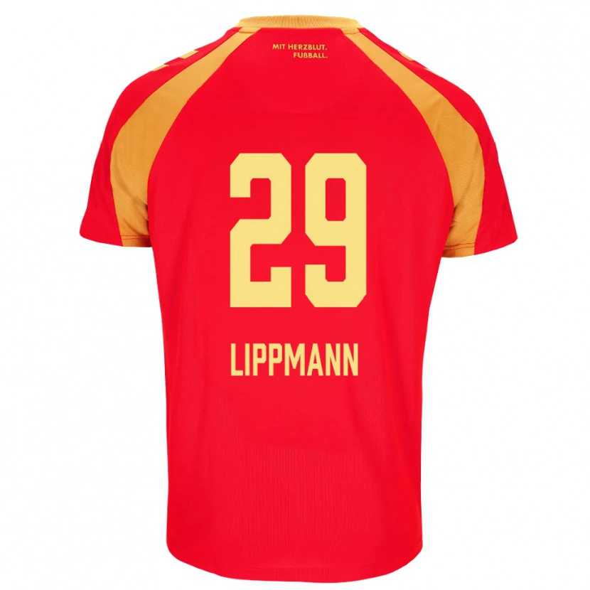 Danxen Mann Clemens Lippmann #29 Rød Oransje Svart Bortetrøye Drakt Trøye 2026/27 Skjorter T-Skjorte