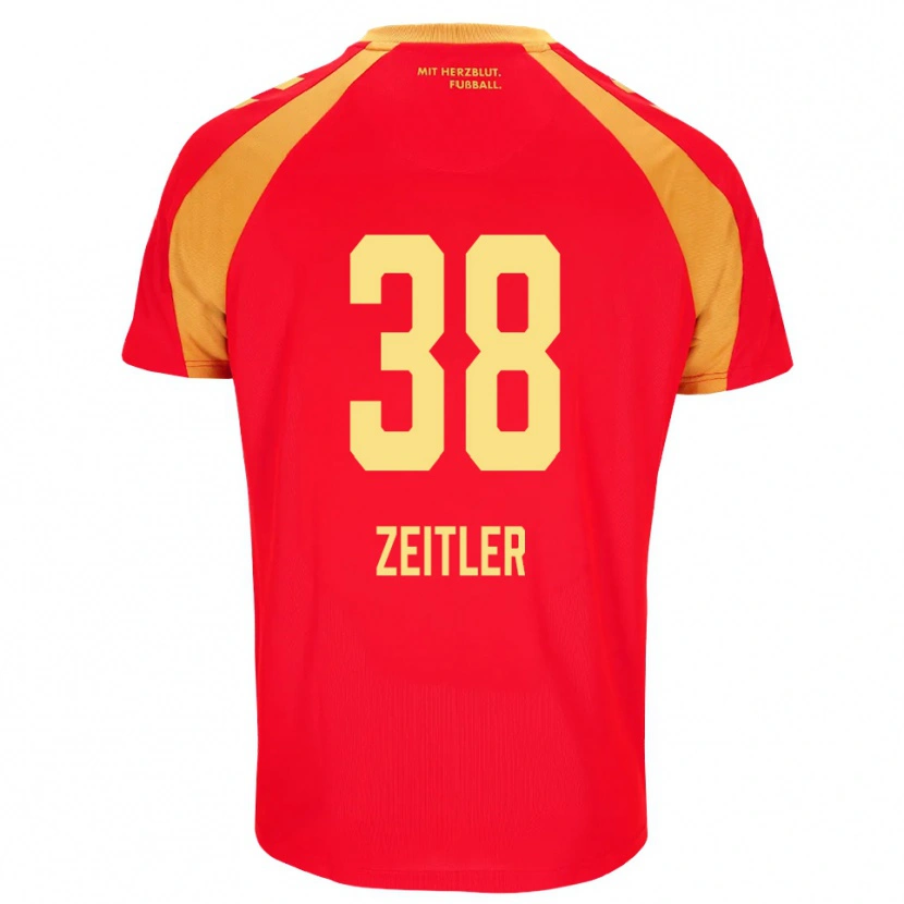 Danxen Mann Deniz Zeitler #38 Rød Oransje Svart Bortetrøye Drakt Trøye 2026/27 Skjorter T-Skjorte