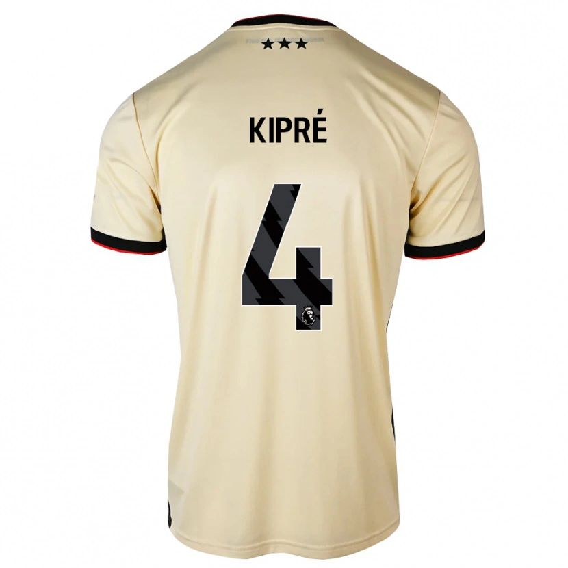 Danxen Mann Cédric Kipré #4 Lemonchiffon Svart Rød Bortetrøye Drakt Trøye 2026/27 Skjorter T-Skjorte
