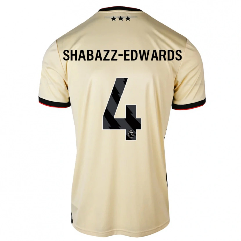 Danxen Mann Walker Shabazz-Edwards #4 Lemonchiffon Svart Rød Bortetrøye Drakt Trøye 2026/27 Skjorter T-Skjorte