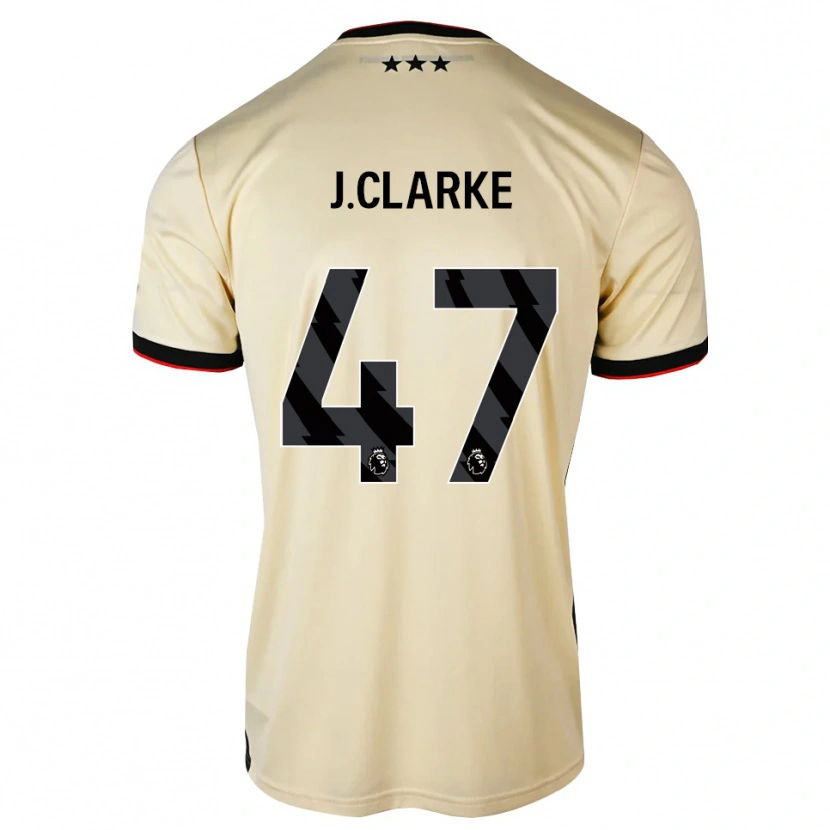 Danxen Mann Jack Clarke #47 Lemonchiffon Svart Rød Bortetrøye Drakt Trøye 2026/27 Skjorter T-Skjorte
