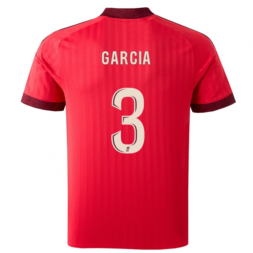 Danxen Mann Angel García #3 Burgunder Rød Hvit Bortetrøye Drakt Trøye 2026/27 Skjorter T-Skjorte