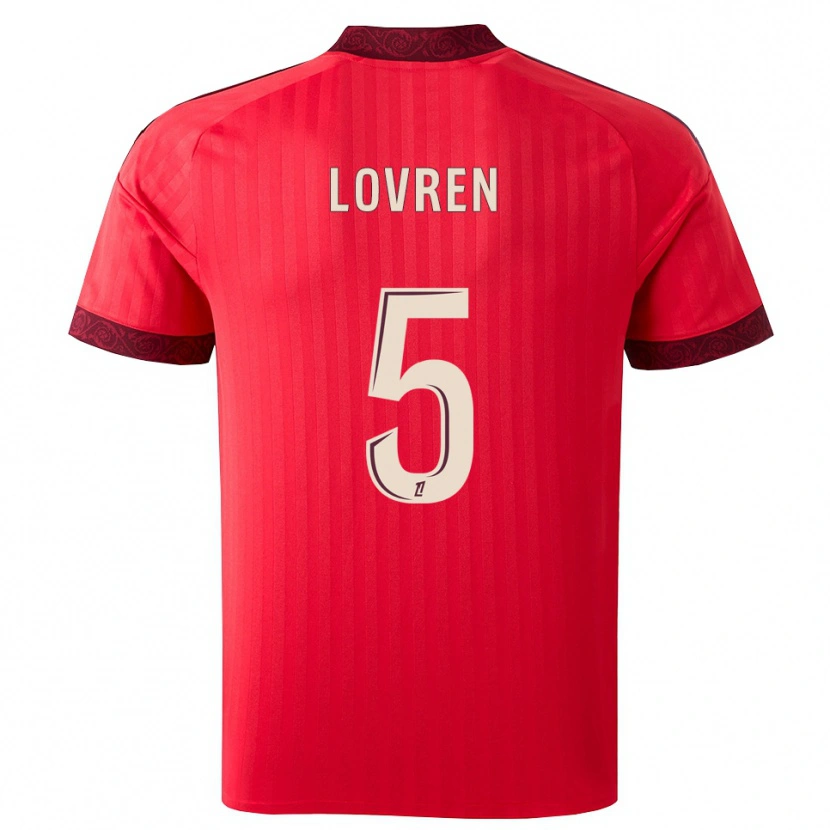 Danxen Mann Dejan Lovren #5 Burgunder Rød Hvit Bortetrøye Drakt Trøye 2026/27 Skjorter T-Skjorte