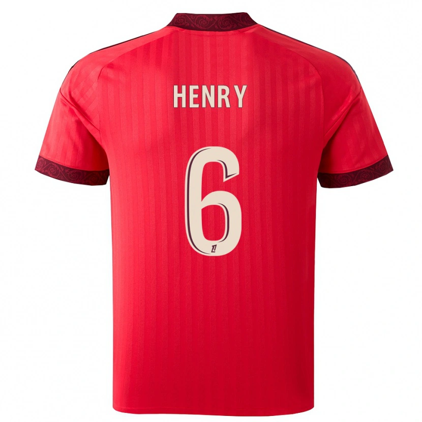 Danxen Mann Amandine Henry #6 Burgunder Rød Hvit Bortetrøye Drakt Trøye 2026/27 Skjorter T-Skjorte