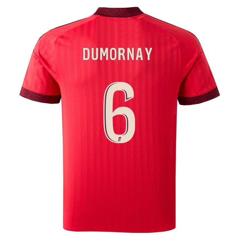 Danxen Mann Melchie Dumornay #6 Burgunder Rød Hvit Bortetrøye Drakt Trøye 2026/27 Skjorter T-Skjorte