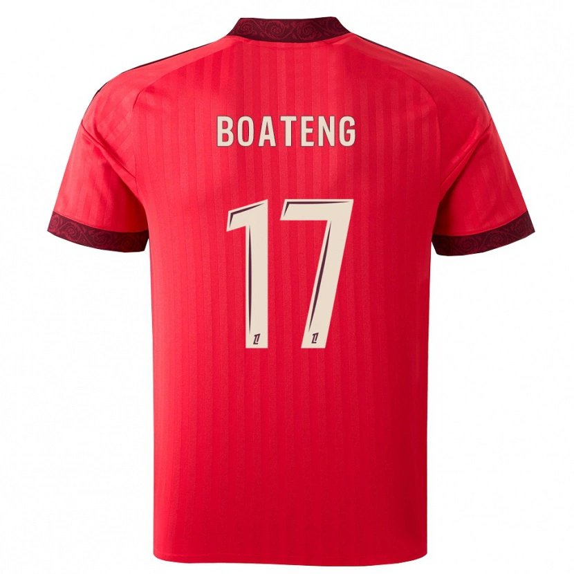Danxen Mann Jerome Boateng #17 Burgunder Rød Hvit Bortetrøye Drakt Trøye 2026/27 Skjorter T-Skjorte