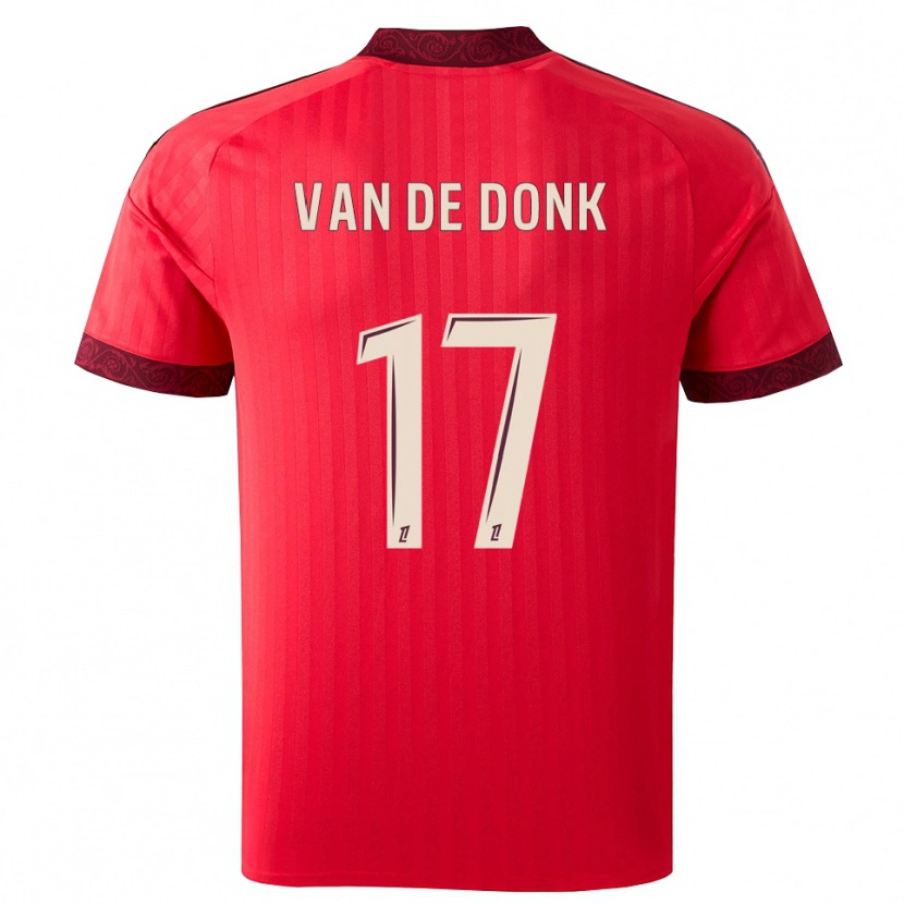 Danxen Mann Danielle Van De Donk #17 Burgunder Rød Hvit Bortetrøye Drakt Trøye 2026/27 Skjorter T-Skjorte
