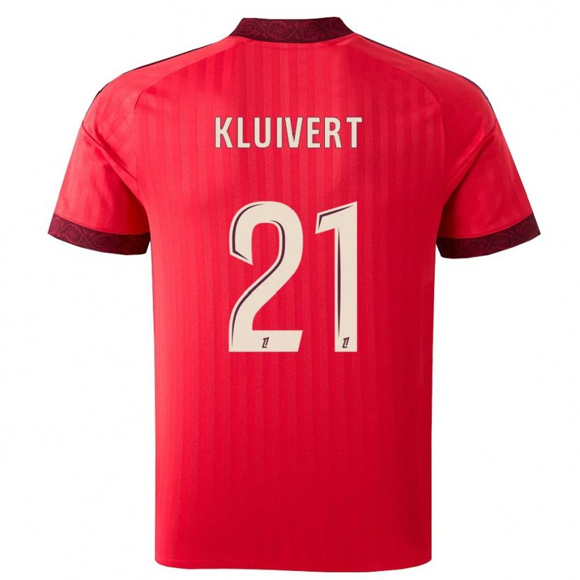 Danxen Mann Ruben Kluivert #21 Burgunder Rød Hvit Bortetrøye Drakt Trøye 2026/27 Skjorter T-Skjorte