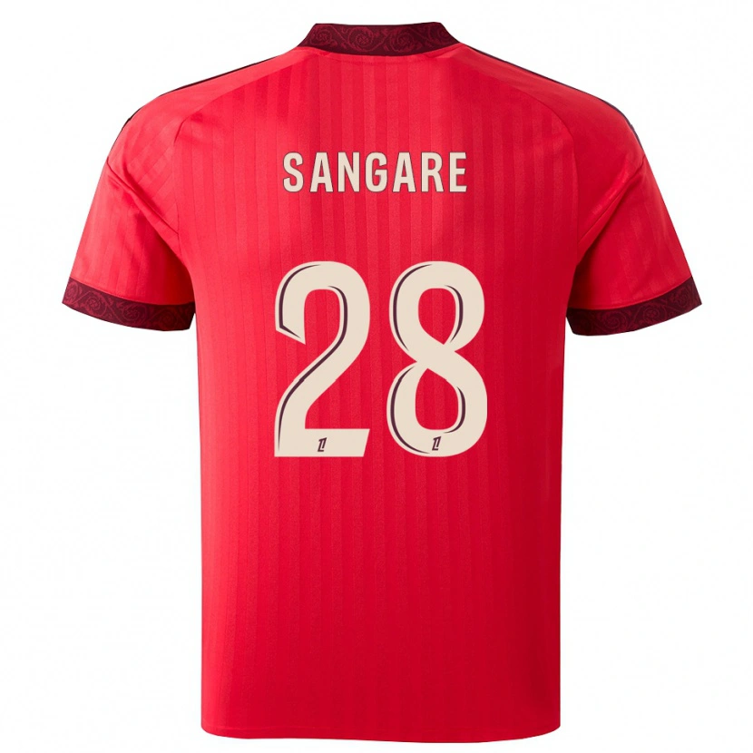 Danxen Mann Wassa Sangaré #28 Burgunder Rød Hvit Bortetrøye Drakt Trøye 2026/27 Skjorter T-Skjorte