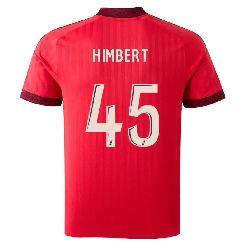 Danxen Mann Rémi Himbert #45 Burgunder Rød Hvit Bortetrøye Drakt Trøye 2026/27 Skjorter T-Skjorte