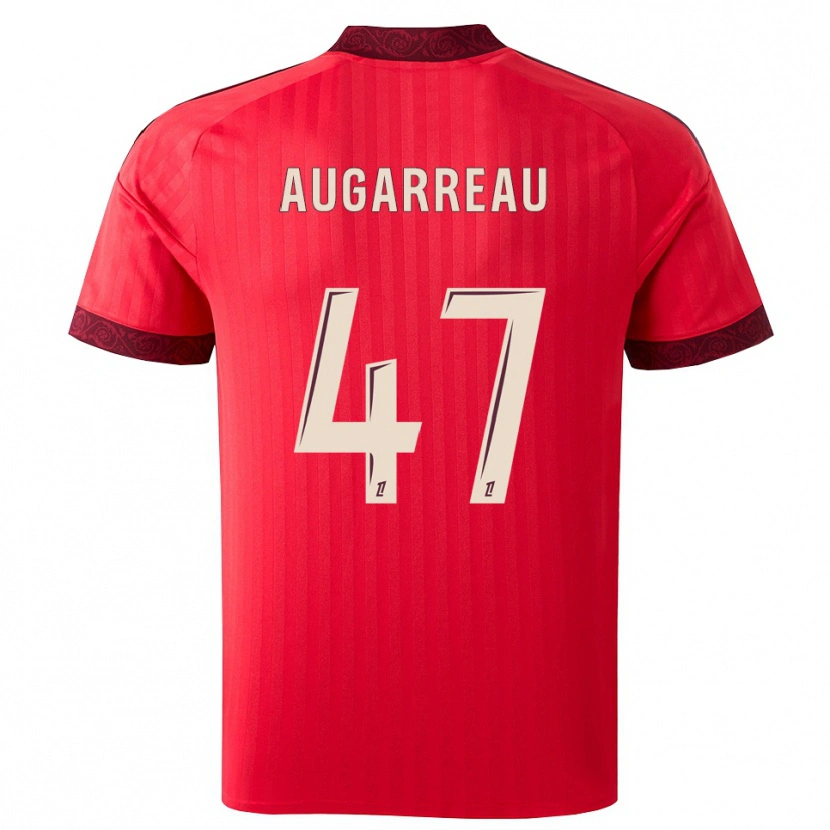 Danxen Mann Sofiane Augarreau #47 Burgunder Rød Hvit Bortetrøye Drakt Trøye 2026/27 Skjorter T-Skjorte