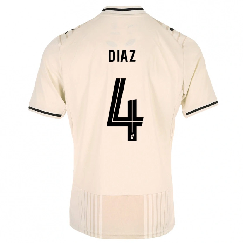 Danxen Mann Junior Diaz #4 Oldlace Svart Antiquewhite Bortetrøye Drakt Trøye 2026/27 Skjorter T-Skjorte