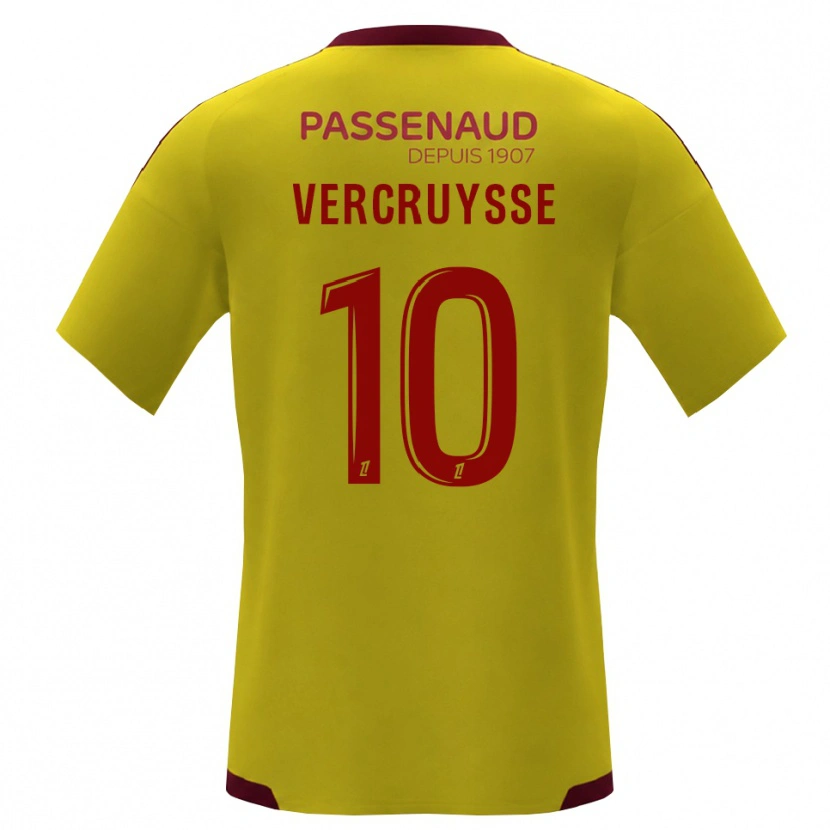 Danxen Mann Jean Vercruysse #10 Gul Rød Grønn Bortetrøye Drakt Trøye 2026/27 Skjorter T-Skjorte