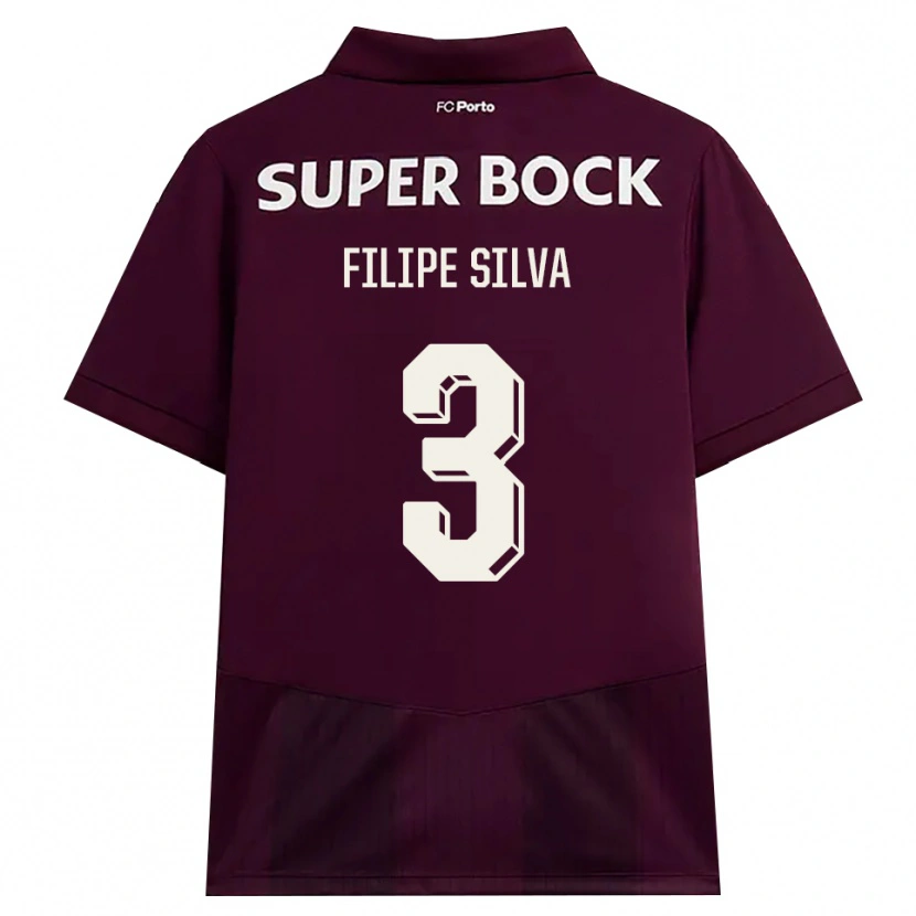 Danxen Mann Filipe Silva #3 Burgunder Hvit Bortetrøye Drakt Trøye 2026/27 Skjorter T-Skjorte