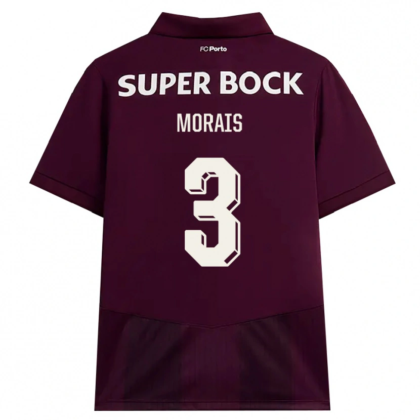 Danxen Mann Rodrigo Morais #3 Burgunder Hvit Bortetrøye Drakt Trøye 2026/27 Skjorter T-Skjorte