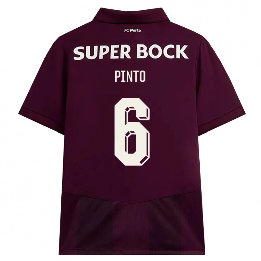 Danxen Mann Gonçalo Pinto #6 Burgunder Hvit Bortetrøye Drakt Trøye 2026/27 Skjorter T-Skjorte