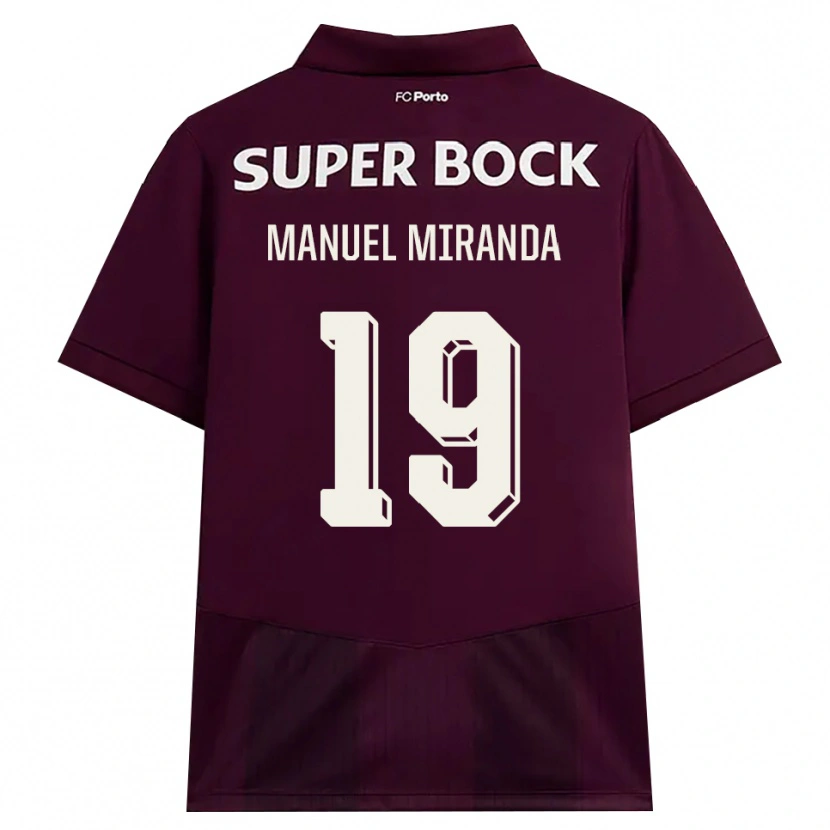 Danxen Mann Manuel Miranda #19 Burgunder Hvit Bortetrøye Drakt Trøye 2026/27 Skjorter T-Skjorte