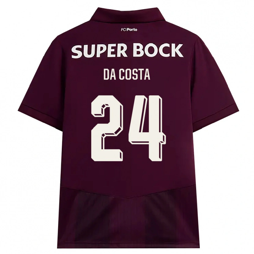Danxen Mann Seif Da Costa #24 Burgunder Hvit Bortetrøye Drakt Trøye 2026/27 Skjorter T-Skjorte