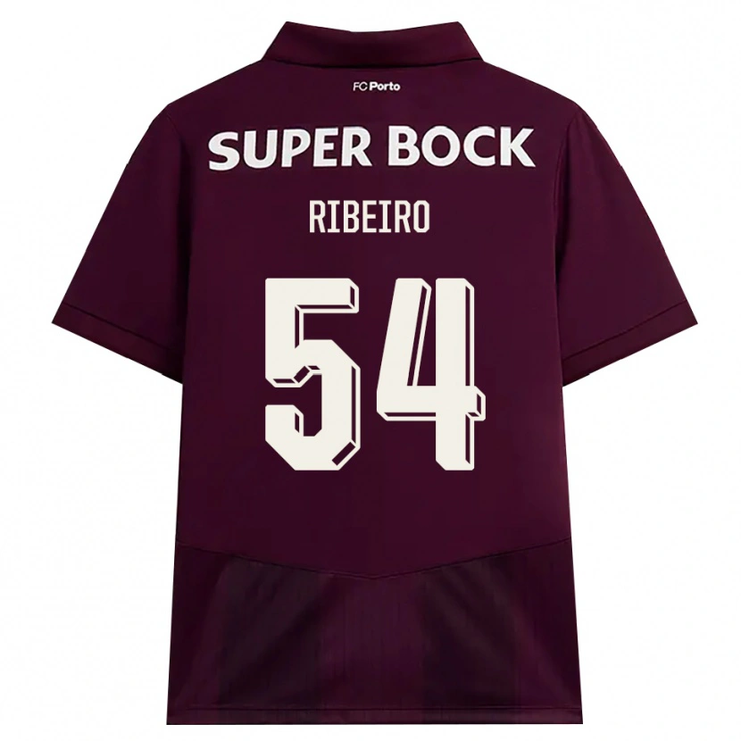 Danxen Mann António Ribeiro #54 Burgunder Hvit Bortetrøye Drakt Trøye 2026/27 Skjorter T-Skjorte