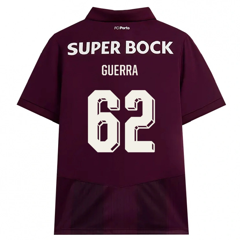Danxen Mann Gustavo Guerra #62 Burgunder Hvit Bortetrøye Drakt Trøye 2026/27 Skjorter T-Skjorte