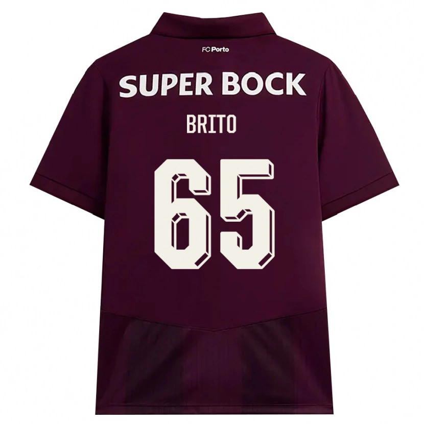 Danxen Mann João Brito #65 Burgunder Hvit Bortetrøye Drakt Trøye 2026/27 Skjorter T-Skjorte