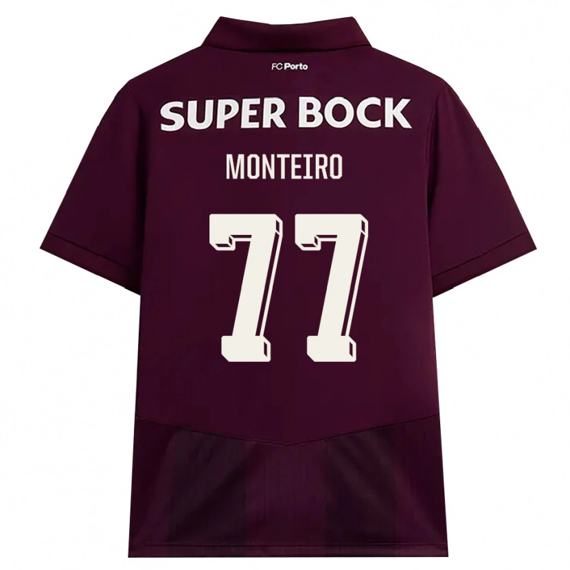 Danxen Mann Rui Monteiro #77 Burgunder Hvit Bortetrøye Drakt Trøye 2026/27 Skjorter T-Skjorte