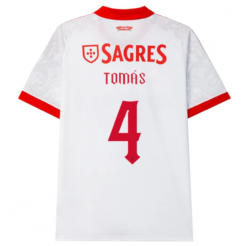 Danxen Mann Tomás Ferreira #4 Hvit Rød Gul Bortetrøye Drakt Trøye 2026/27 Skjorter T-Skjorte