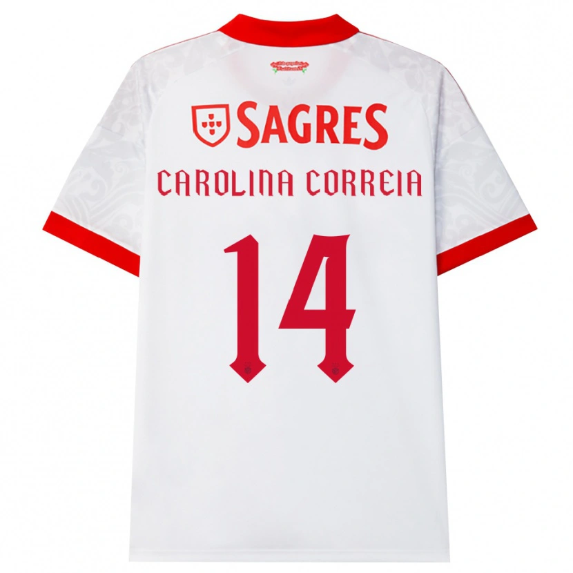 Danxen Mann Carolina Correia #14 Hvit Rød Gul Bortetrøye Drakt Trøye 2026/27 Skjorter T-Skjorte