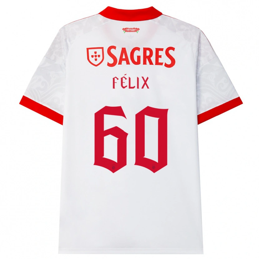 Danxen Mann Nuno Félix #60 Hvit Rød Gul Bortetrøye Drakt Trøye 2026/27 Skjorter T-Skjorte