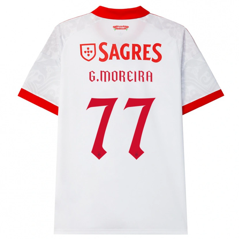 Danxen Mann Gonçalo Moreira #77 Hvit Rød Gul Bortetrøye Drakt Trøye 2026/27 Skjorter T-Skjorte