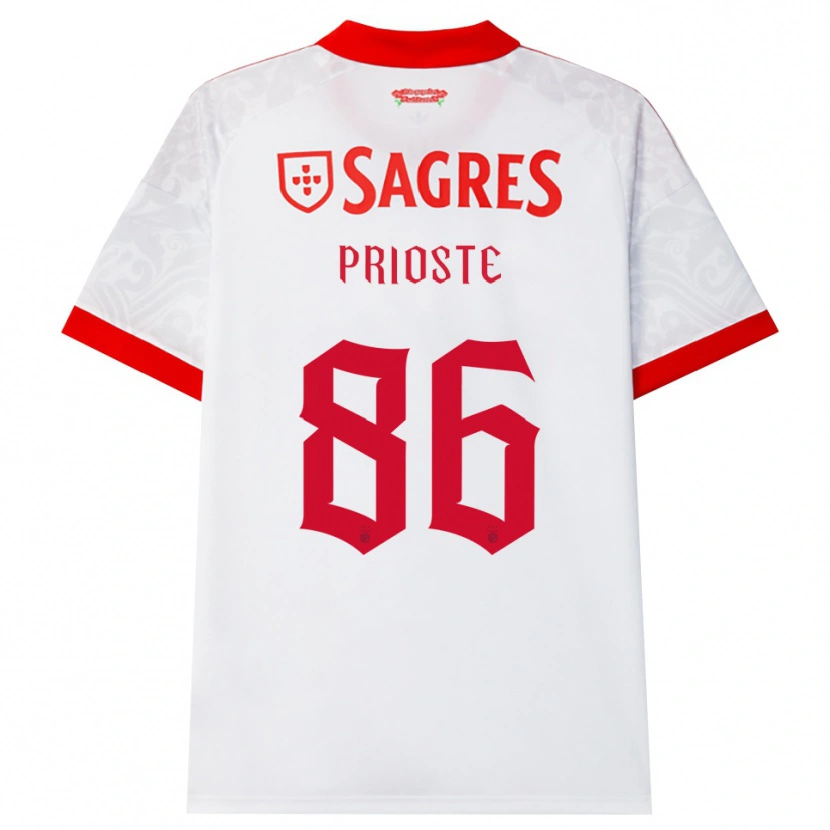 Danxen Mann Diogo Prioste #86 Hvit Rød Gul Bortetrøye Drakt Trøye 2026/27 Skjorter T-Skjorte