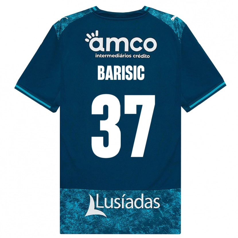 Danxen Mann Adrian Barisic #37 Mørk Skifergrå Mellomturkis Bortetrøye Drakt Trøye 2026/27 Skjorter T-Skjorte