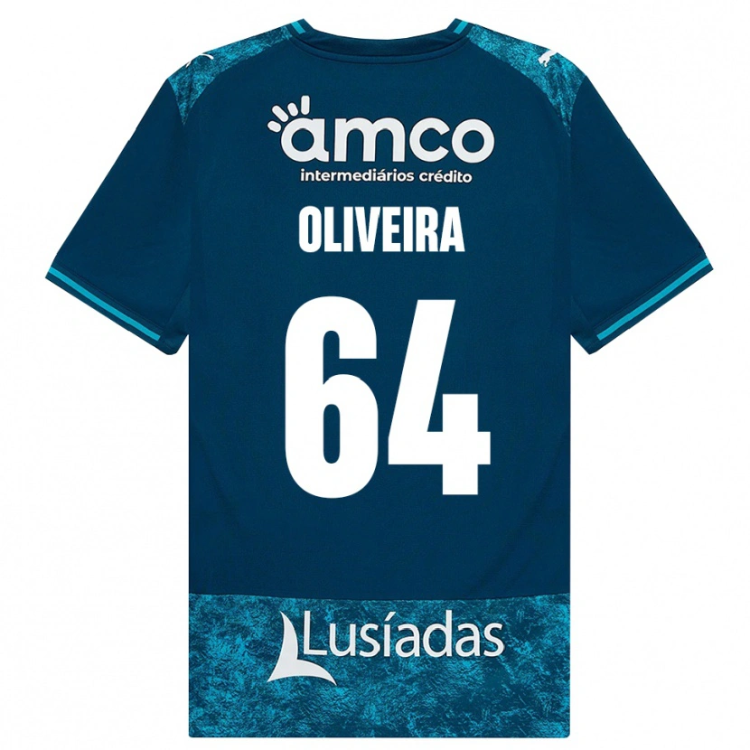 Danxen Mann Lucas Oliveira #64 Mørk Skifergrå Mellomturkis Bortetrøye Drakt Trøye 2026/27 Skjorter T-Skjorte